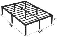 NEW JETO Full Metal Bed Frame NJT-4020-12-F with Linenspa 2 Queen Comforters LS70QQMICO - 3
