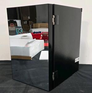 Erivess HA209M Beverage Refrigerator, 0.9 Cu. Ft., 24-Can Capacity, Mirrored Glass Door