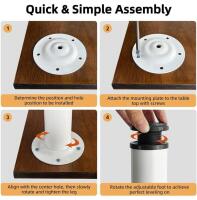 Heavy Duty Adjustable 29.5" Table Legs (4 Sets of 4) - 6