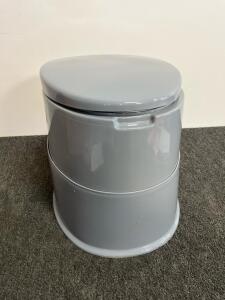 Portable Camping Toilet, 5-Gallon Capacity, Light Gray, Includes Inner Bucket and Lid
