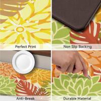 Floral Anti-Fatigue Kitchen Mat Set, Memory Foam, Non-Slip, Waterproof, PVC Leather, 2 Pieces - 10