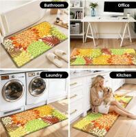 Floral Anti-Fatigue Kitchen Mat Set, Memory Foam, Non-Slip, Waterproof, PVC Leather, 2 Pieces - 11