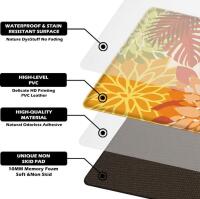Floral Anti-Fatigue Kitchen Mat Set, Memory Foam, Non-Slip, Waterproof, PVC Leather, 2 Pieces - 12