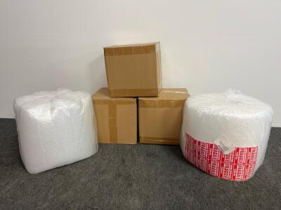Corrugated Boxes, Bubble Wrap Rolls with Fragile Labels, 3 boxes of 2.6 lb White Crinkle Paper Gift Fill Set