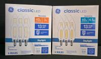 Large Lot: GE & U LED Bulbs - Decorative, Flood, Filament, Candelabra, Dimmable, Daylight/Soft White - 3