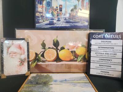 (5) Assorted Size Wall Art