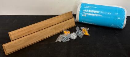 Linenspa Queen Down Alternative Comforter + 2 24&rdquo; Natural Wood Wall Shelves With Mounting Hardware