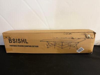 BSISHL Portable Folding Camping Cot Bed, 74"x24"x11", Includes Pad and Carry Bag