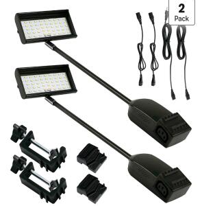 Trade Show LED Arm Lights, 18W, 1800 Lumens, 6000&ndash;7000K, Adjustable, (2) Packs of 2
