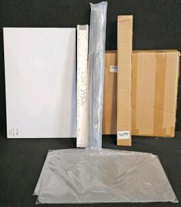 Cooyes Non-Adhesive Shelf Liner, 11.8" x 118", Clear with White Leaf Pattern, Waterproof, Non-Slip, 24" Privacy Screen for Monitors, Acrylic Display Box, 24" Single Door Track, Tailgate Bars
