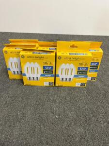 GE Ultra Bright LED Decorative Bulbs, 8W (100W Equivalent), Daylight, Dimmable, E26 Base, 12-Pack