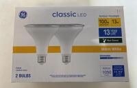 (4) GE Classic LED PAR38 Outdoor Floodlight Bulbs, 13W, 1050 Lumens, 3000K, Dimmable, 8-Pack - 2