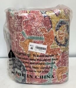 Lahome Reine Area Rug 9x12 ft, Fuchsia Multicolor, Non-Slip, Vintage Boho, Polypropylene, New