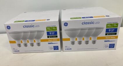 (2) GE Classic LED PAR38 Outdoor Spotlight Bulbs, 15W (90W Eq), 1250 Lumens, Warm White, Dimmable, 4 Pack