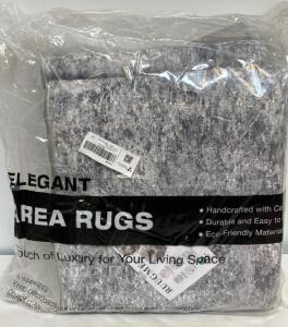 RUUGME 8x10 Washable Abstract Area Rug, Grey, Non-Slip, Stain Resistant