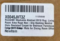 RUUGME 8x10 Washable Abstract Area Rug, Grey, Non-Slip, Stain Resistant - 3