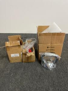 Stainless Steel Paraball Kettlebell & (2) 4 Ton Hydraulic Bottle Jack, Boxed, with Accessories