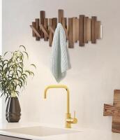 VSUNHOO Matte Black Bathroom Faucet 1-Handle, Pop-Up Drain, Wall Hook Rack, Car Escape Tool Set - 6