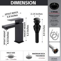 VSUNHOO Matte Black Bathroom Faucet 1-Handle, Pop-Up Drain, Wall Hook Rack, Car Escape Tool Set - 11