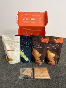 Ryze Mushroom Coffee, Hot Cocoa, Superfood Creamer Bundle, Accessories, 4x Pouches, 2024 Expiry