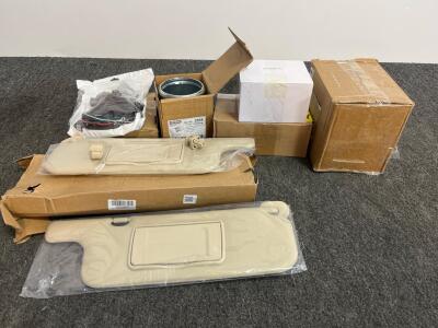 Toyota Matrix/Pontiac Vibe Sun Visor Set, 2003-2008, Beige, OEM Style, Mirror & Clips Included