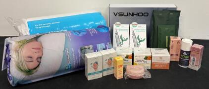 Self Care Goods &mdash; Queen Comforter, Pillow, Sinm Faucet, Skincare, Makeup, Haircare & More