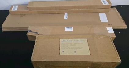 VEVOR HRFYM-03 Fabric Accordion Door, 30" Double Track, 24" Track, Kick Plates, MultiStand Set