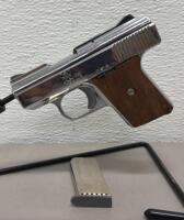 Raven Arms MP-25 Chrome .25 ACP Semiautomatic Pistol, 2.5" Barrel, Wood Grips, SN 1037157
