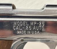 Raven Arms MP-25 Chrome .25 ACP Semiautomatic Pistol, 2.5" Barrel, Wood Grips, SN 1037157 - 7