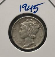 Mercury Dimes Lot: 1942 & 1945-S, 90% Silver, Circulated, U.S. Mint - 4