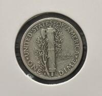 1943 & 1944 S Mercury Dimes, 90% Silver, San Francisco Mint, in 2x2 Holders - 3