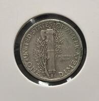 1943 & 1944 S Mercury Dimes, 90% Silver, San Francisco Mint, in 2x2 Holders - 5