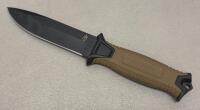 Gerber StrongArm Fixed Blade Knife Coyote Brown 4.8" 420HC Blade, Sheath, Drop Point, USA Made - 2