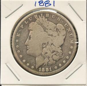 1881-O Morgan Silver Dollar, New Orleans Mint, 90% Silver, $1 Coin