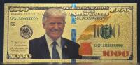 (5) Gold-Plated Donald J. Trump $1000 Novelty Bills, Faux U.S. Currency, GOLD99999999 Serial - 2
