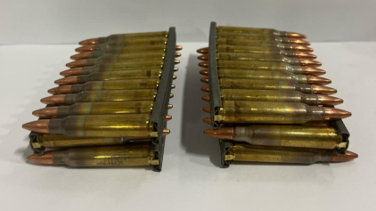 (3) 60 Rounds 5.56x45mm M193 Ball Ammo on Stripper Clips, SMQ Lot, Brass Case, USGI