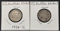 1923-1930 Buffalo Nickel 5c Lot, 10 Coins, Mint Marks S & P, 75% Copper, 25% Nickel, Circulated - 6