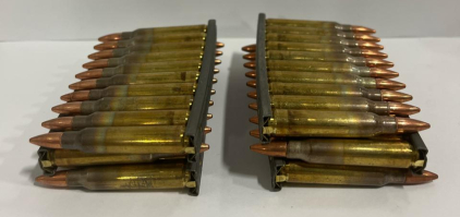 (2) 5.56mm M193 Ball Ammo on Stripper Clips, 60 Rounds, Lake City Lot SMQ19F815-530