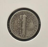 Pair of 1942 & 1943 Mercury Dimes 90% Silver - Winged Liberty Head, Circulated, 2x2 Holders - 3