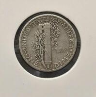 Pair of 1942 & 1943 Mercury Dimes 90% Silver - Winged Liberty Head, Circulated, 2x2 Holders - 5
