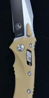 Microtech LUDT&reg; Automatic Folding Knife, 3.42" M390 Blade, Tan G10 Handle - 10