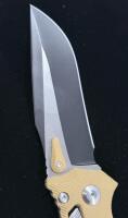 Microtech LUDT&reg; Automatic Folding Knife, 3.42" M390 Blade, Tan G10 Handle - 13