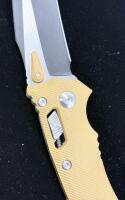 Microtech LUDT&reg; Automatic Folding Knife, 3.42" M390 Blade, Tan G10 Handle - 14