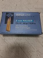 PPU 8mm Mauser 198gr FMJ BT Rifle Ammunition, 20 Rounds - 3