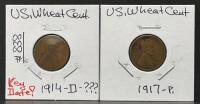 Set of 14 U.S. Indian Head and Lincoln Wheat Cents, Key Date 1914-D, 1902&ndash;1929 Mix - 6