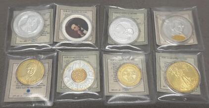 American Mint Presidential & Historical Commemorative Coin Collection, COA, Gold/Silver Plated
