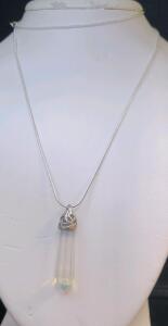 Opal Gemstone Hexagonal Spire 24" Necklace
