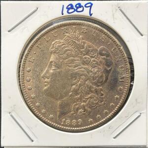 1889 Morgan Silver Dollar, Philadelphia Mint, 90% Silver, Classic U.S. Coin, Circulated