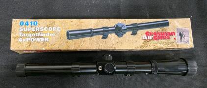 Crosman 0410 Superscope Targetfinder 4x Air Rifle Scope, 3/8&rdquo; Dovetail Mount, Weatherproof