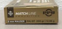 PPU Match Line 8mm Mauser 200 gr FMJ BT Ammunition, 20 Rounds - 3